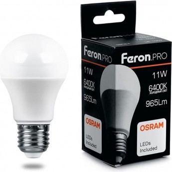 Лампа светодиодная FERON PRO LB-1011 Шар E27 11W 6400K 38031