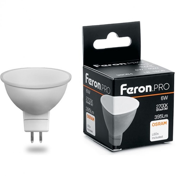 Лампа светодиодная FERON PRO LB-1606 MR16 G5.3 6W 2700K 38083