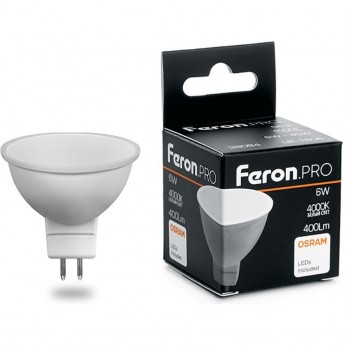 Лампа светодиодная FERON PRO LB-1606 MR16 G5.3 6W 4000K 38084