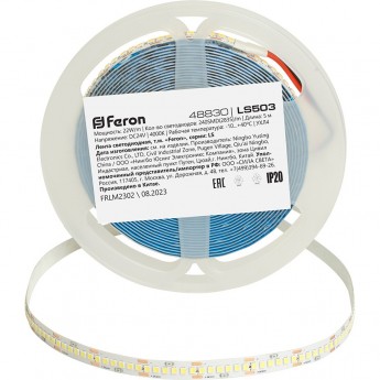 Лента светодиодная FERON LS503 240SMD(2835)/м 22Вт/м 24V 5000*10*1.22мм 4000К, IP20