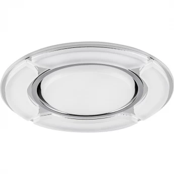 Светильник встраиваемый с белой LED подсветкой FERON CD4039 потолочный GX53 без лампы, белый матовый, хром 40506