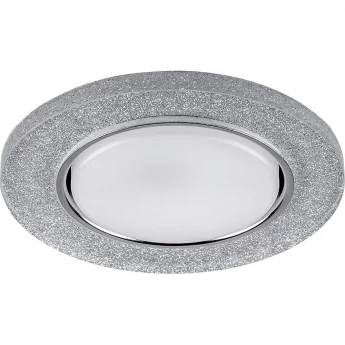 Светильник встраиваемый с белой LED подсветкой FERON CD4041 потолочный GX53 без лампы, серебро, хром 40518