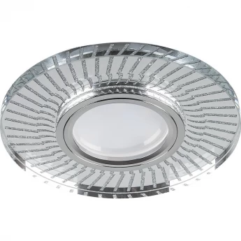 Светильник встраиваемый с LED подсветкой FERON CD979 потолочный MR16 G5.3 прозрачный, хром