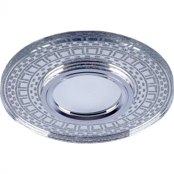 Светильник встраиваемый с LED подсветкой FERON CD981 потолочный MR16 G5.3, прозрачный, серебро