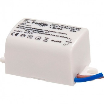 Трансформатор FERON электронный для светодиодной ленты 6W 12V (драйвер), LB003